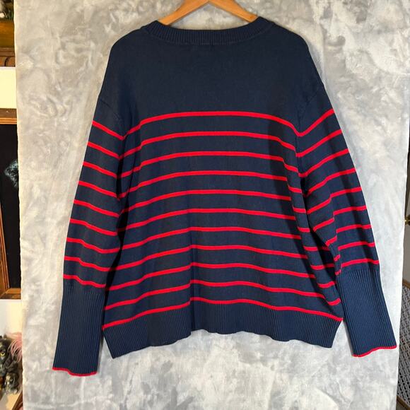 La Ligne X Target Striped Pullover Sweater 4X Nautical Preppy Cashmere Classic - Picture 3 of 10